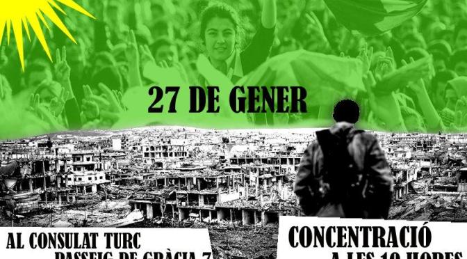 Contra el genocidio del pueblo kurdo. Concentración en Barcelona