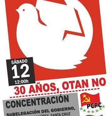CONCENTRACIONES CONTRA LA OTAN A LOS 30 AÑOS DEL «NO» CANARIO A LA COALICIÓN BÉLICA