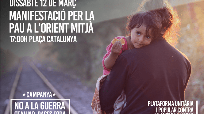 Barcelona marchará el 12 de marzo por la paz en Oriente Medio