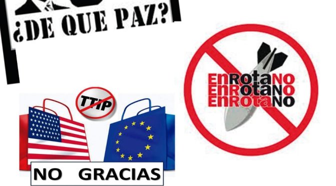 Concentración anti Otan en Rota 10jul.