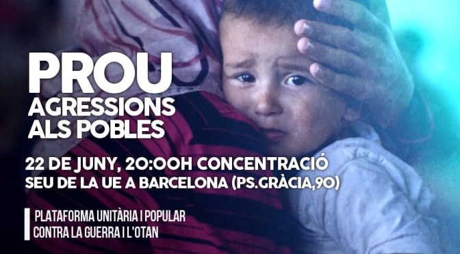 Pels refugiats, contra les guerres, pels Pobles: concentració dimecres 22