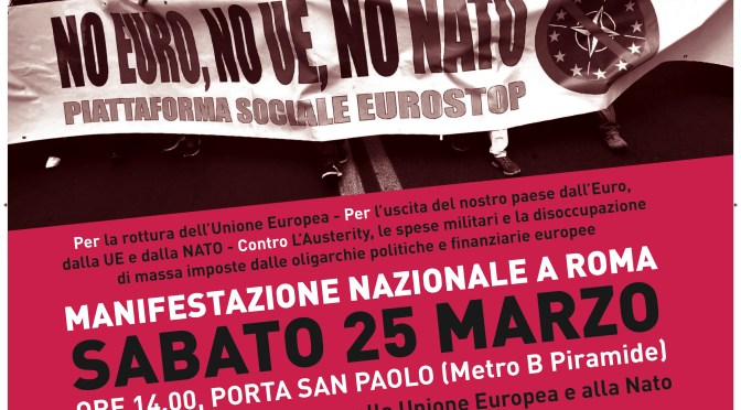 Manifestación en Roma contra la OTAN, la UE y el euro
