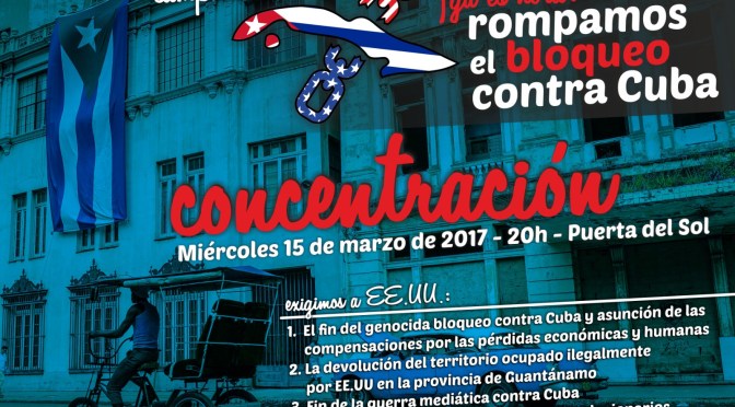 Concentración contra el bloqueo a Cuba, Madrid