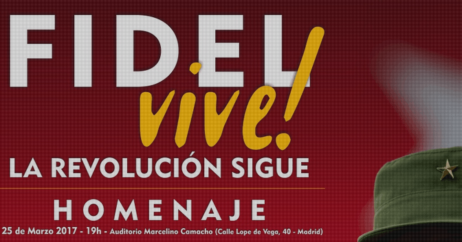 Más de mil personas desbordaron homenaje a Fidel Castro en Madrid en un acto solidario para la Historia