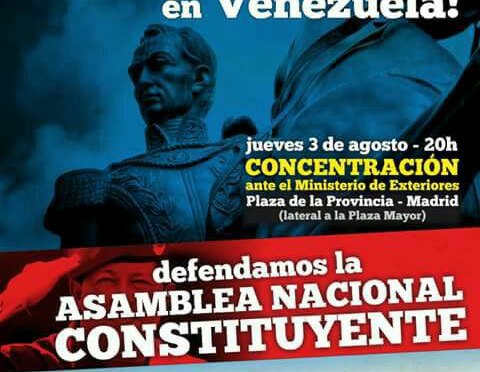 Concentración en defensa de la Revolución Bolivariana 3Ago 20hs