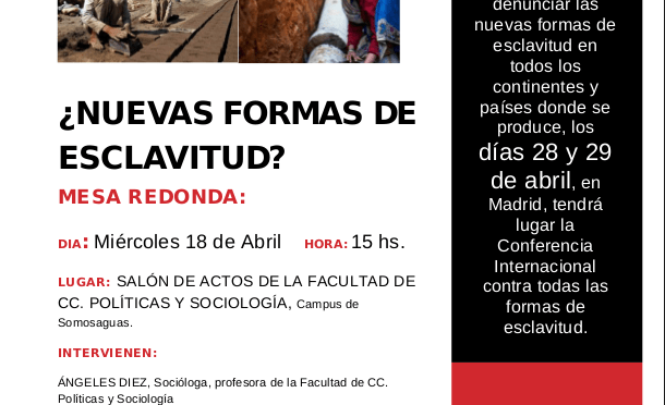 Acto en Madrid: ¿Nuevas formas de esclavitud?